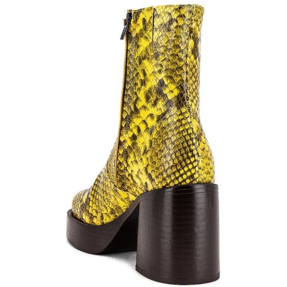 REVOLVE x Simon Miller Yellow Snakeskin Platform Heeled Boots - Picture 4 of 15